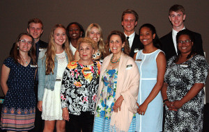 group photo recipients of Kiwanis Club of Rolling Hills Estates 2014 Scholarships with sponsor Jackie Glass
